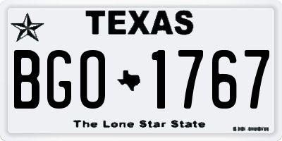TX license plate BGO1767