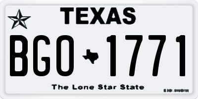 TX license plate BGO1771