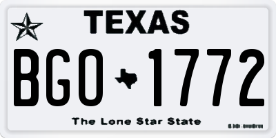 TX license plate BGO1772