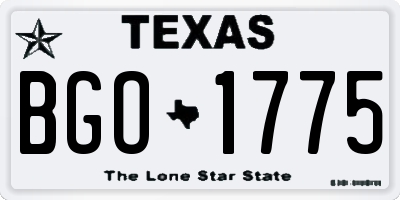 TX license plate BGO1775