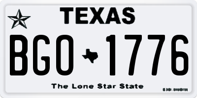 TX license plate BGO1776