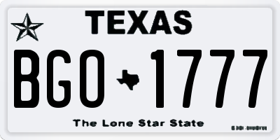 TX license plate BGO1777