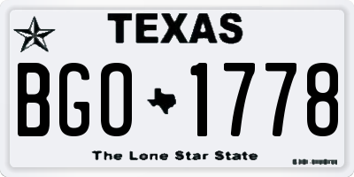 TX license plate BGO1778