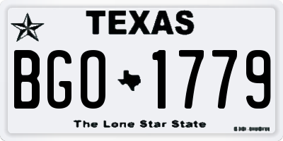 TX license plate BGO1779