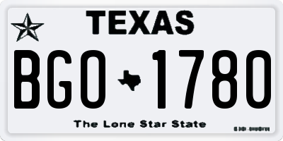 TX license plate BGO1780