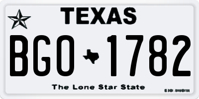 TX license plate BGO1782