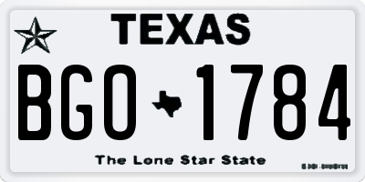 TX license plate BGO1784