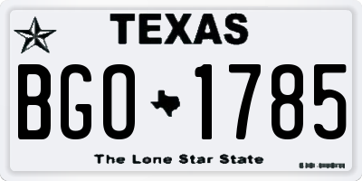 TX license plate BGO1785