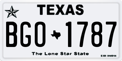 TX license plate BGO1787