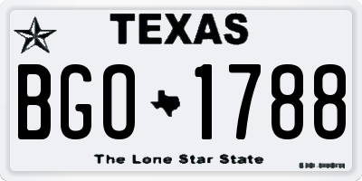 TX license plate BGO1788
