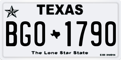 TX license plate BGO1790