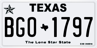 TX license plate BGO1797