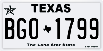 TX license plate BGO1799
