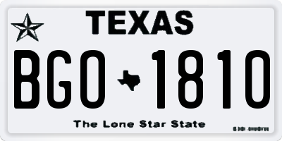 TX license plate BGO1810