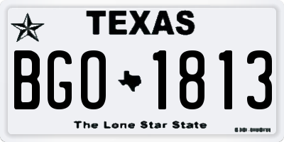 TX license plate BGO1813