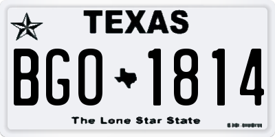 TX license plate BGO1814