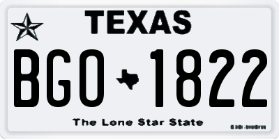TX license plate BGO1822