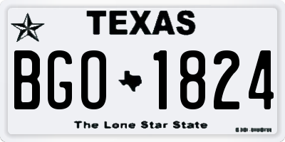 TX license plate BGO1824
