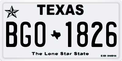TX license plate BGO1826