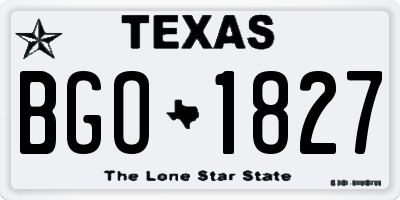TX license plate BGO1827