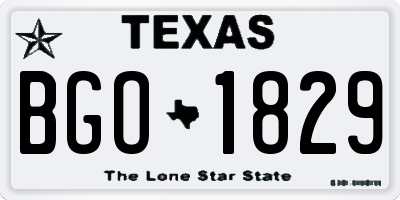 TX license plate BGO1829