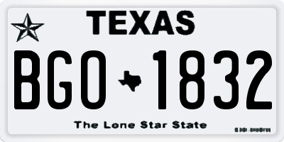 TX license plate BGO1832