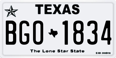 TX license plate BGO1834