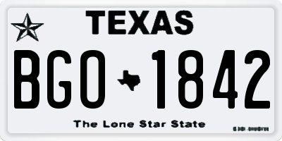 TX license plate BGO1842