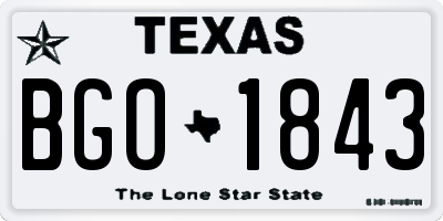 TX license plate BGO1843