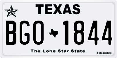 TX license plate BGO1844