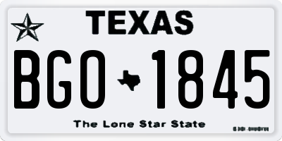 TX license plate BGO1845