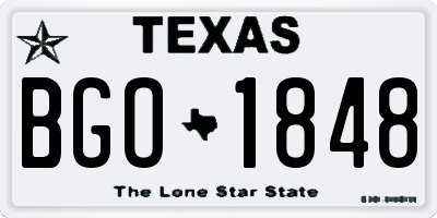 TX license plate BGO1848