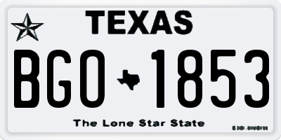 TX license plate BGO1853