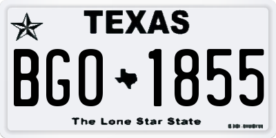 TX license plate BGO1855
