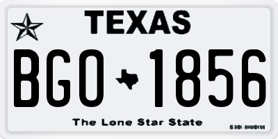 TX license plate BGO1856