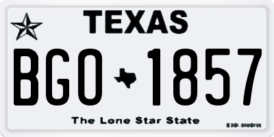 TX license plate BGO1857