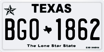 TX license plate BGO1862
