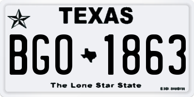 TX license plate BGO1863