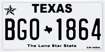 TX license plate BGO1864