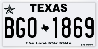 TX license plate BGO1869