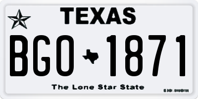 TX license plate BGO1871