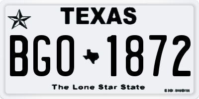 TX license plate BGO1872