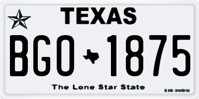 TX license plate BGO1875