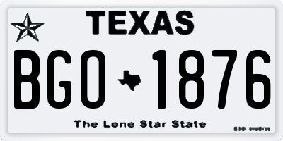 TX license plate BGO1876