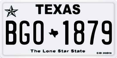 TX license plate BGO1879