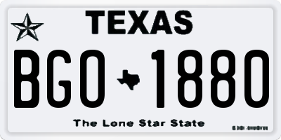TX license plate BGO1880