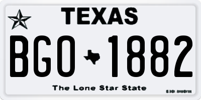 TX license plate BGO1882