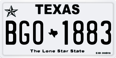 TX license plate BGO1883