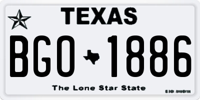 TX license plate BGO1886