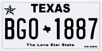 TX license plate BGO1887